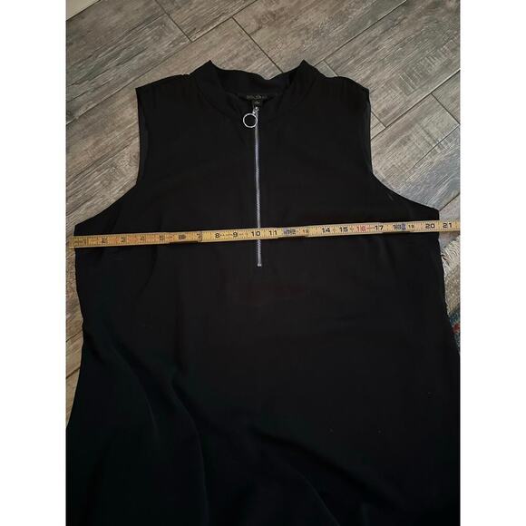 Goldray Women's Black Front Zip Sleeveless Mini Dress Size Large - Picture 7 of 7